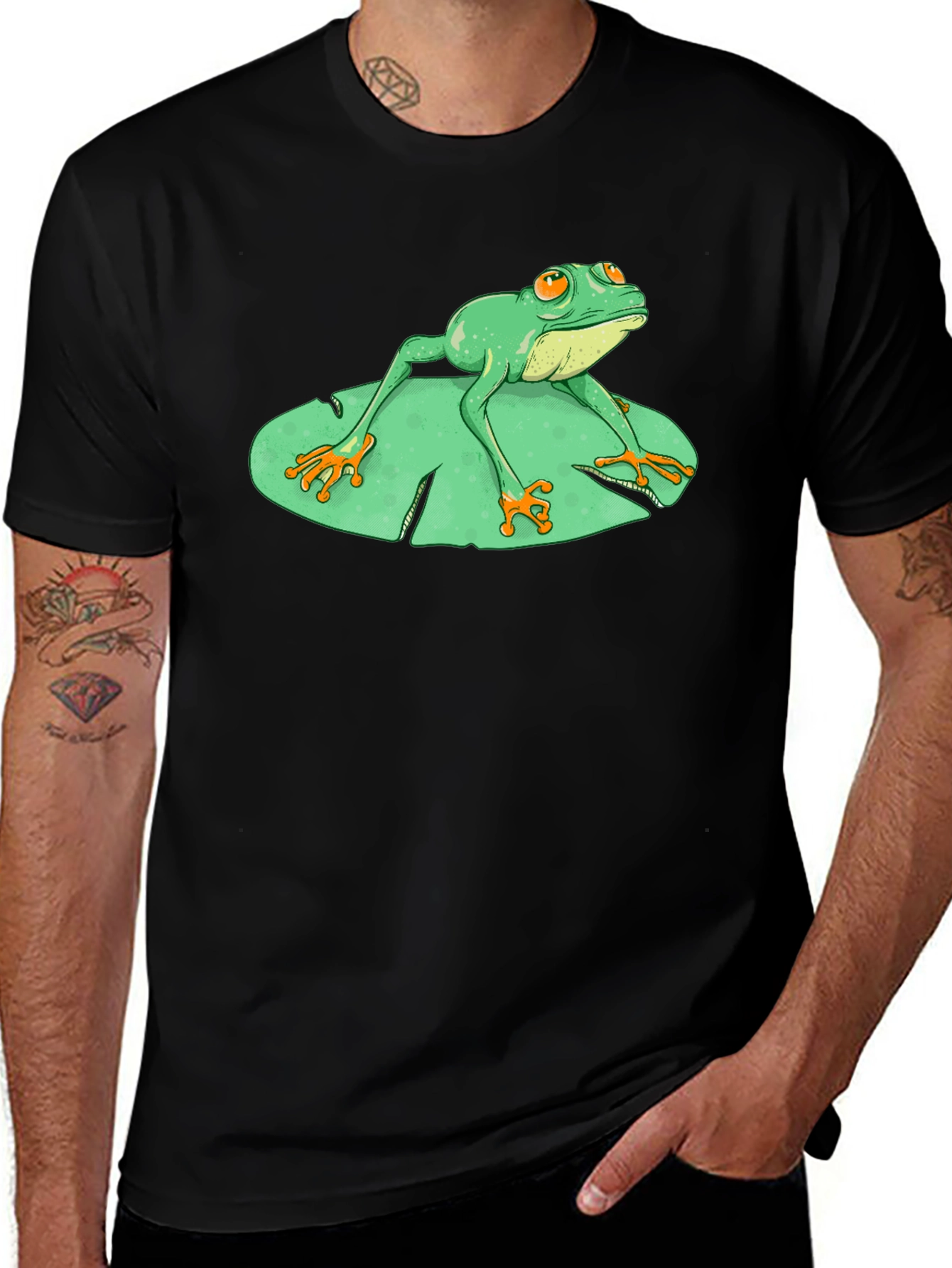 Frog on Lily Pad Graphic T-Shirt