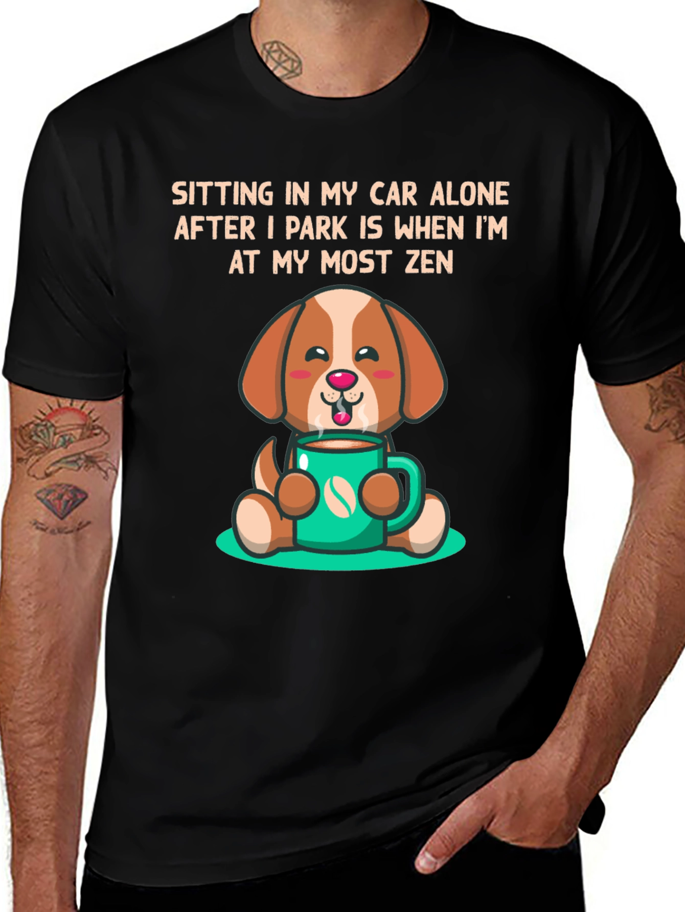 Variant 13 of Zen Dog Coffee Lover T-Shirt