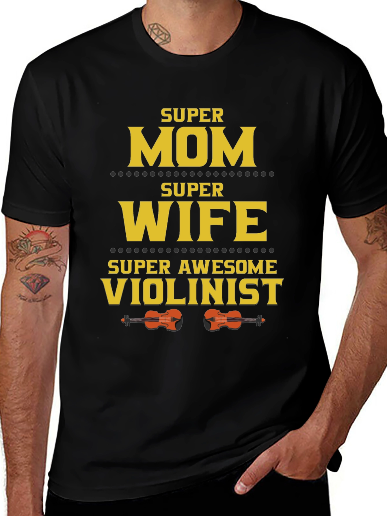 Variant 28 of Super Mom Wife Violinist T-Shirt