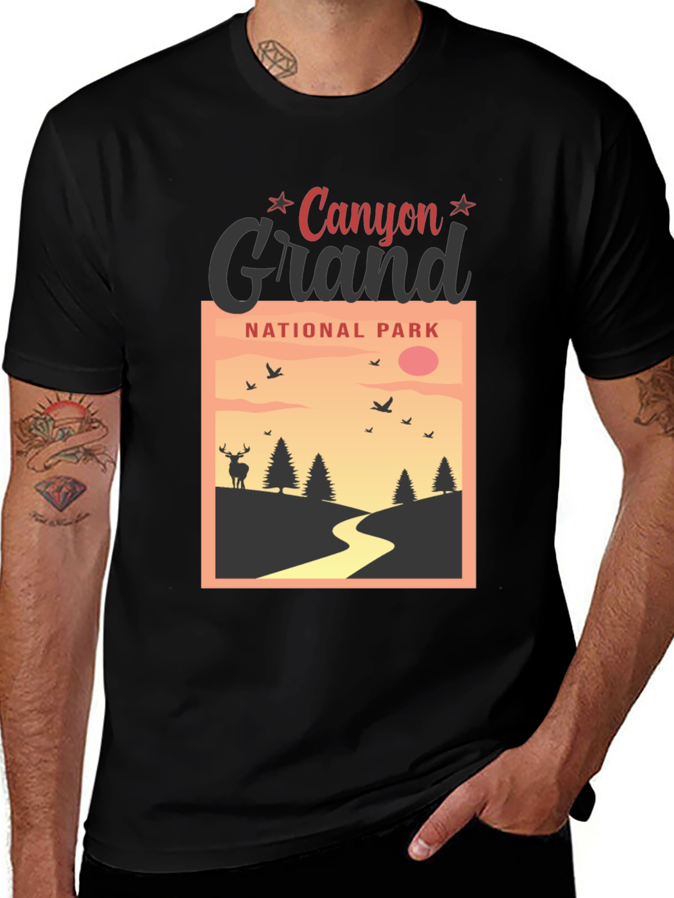 Variant 7 of Grand Canyon National Park Black T-Shirt