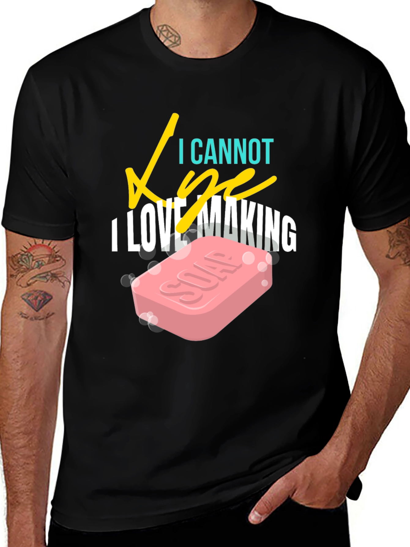 Variant 2 of I Love Making Soap Black T-Shirt