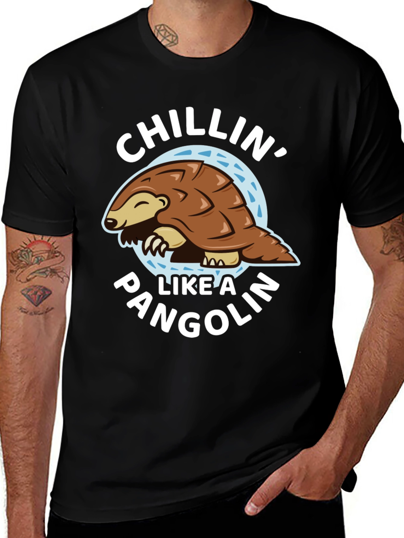 Variant 4 of Chillin' Like a Pangolin Black T-Shirt