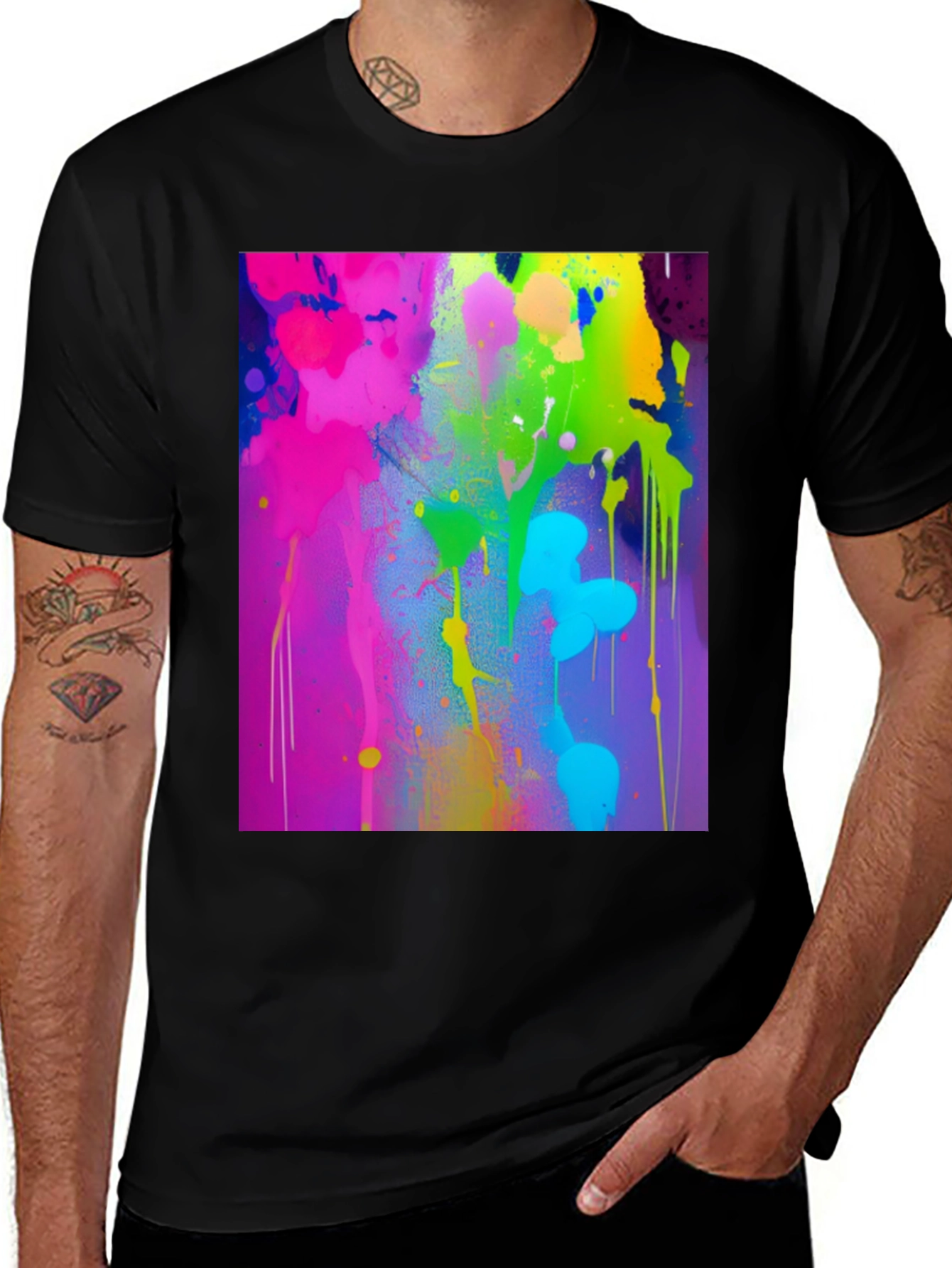 Variant 18 of Vibrant Paint Splatter Graphic Tee