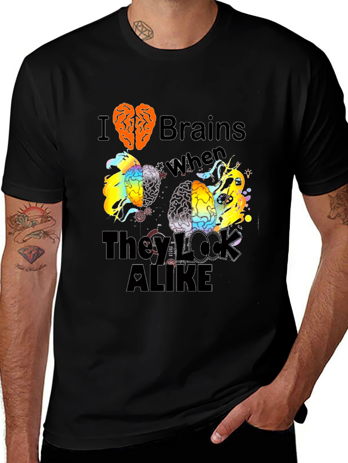Variant 20 of I Love Brains Black T-Shirt