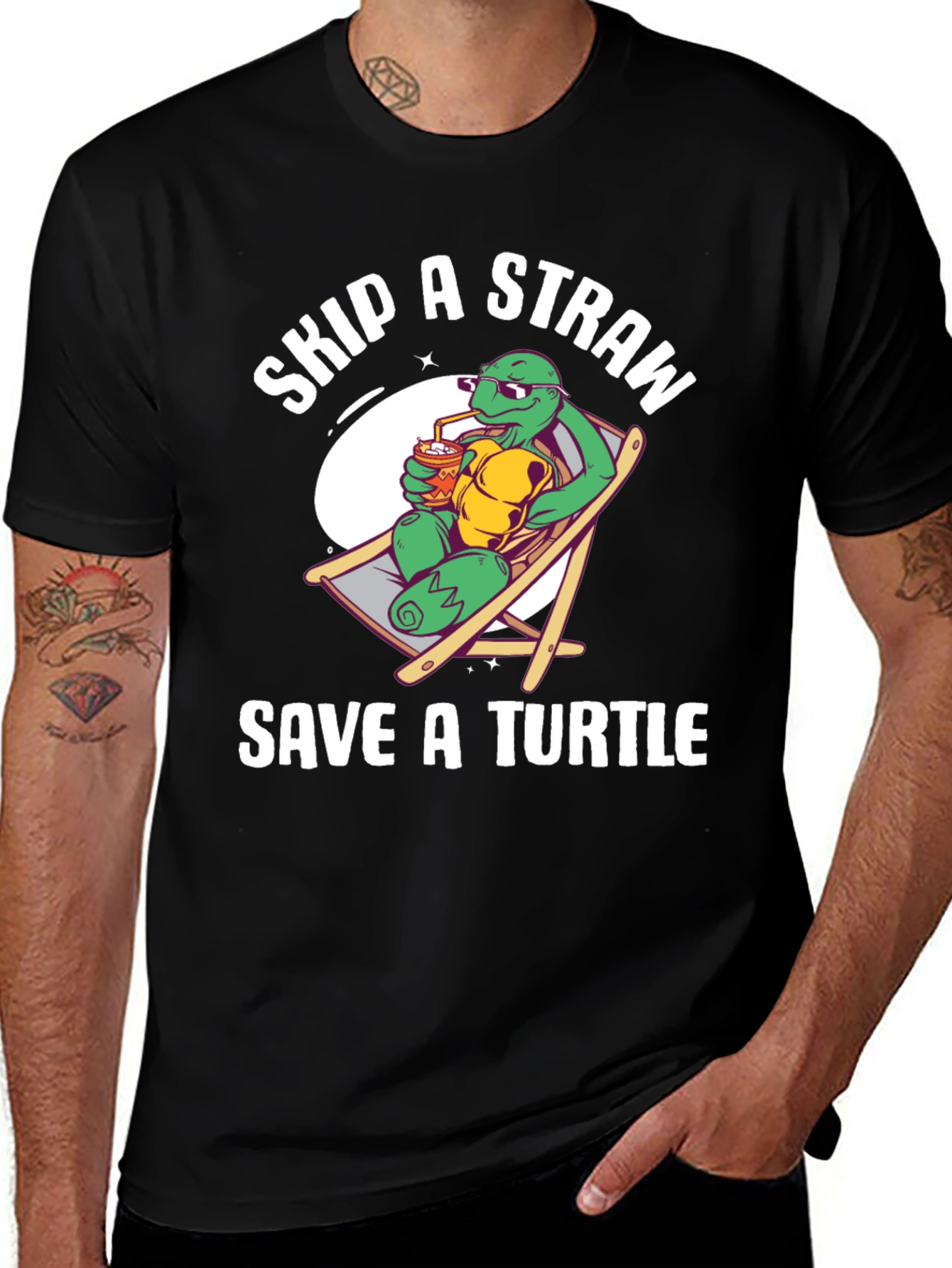Variant 15 of Skip A Straw Save A Turtle T-Shirt