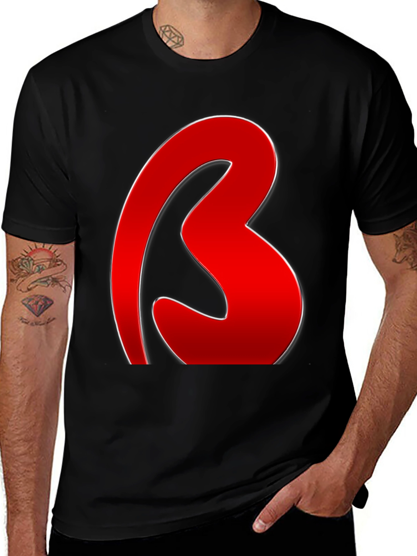 Red Graphic Tee - Bold Letter Design
