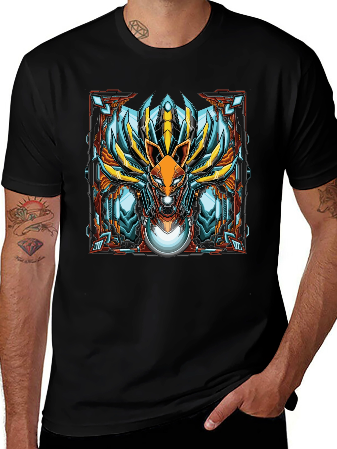 Robot Fox Graphic Tee - Unique Design