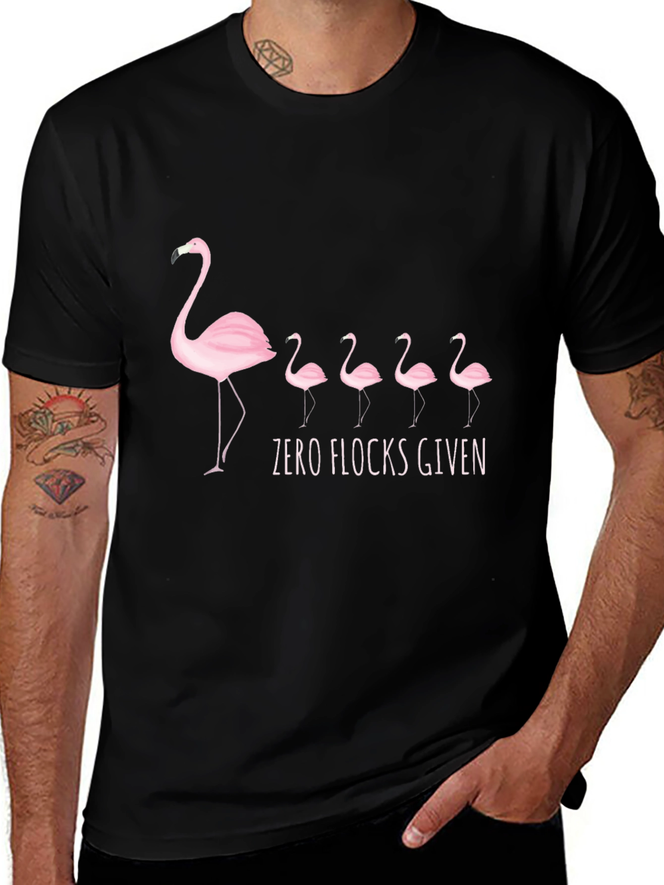 Zero Flocks Given Flamingo Graphic Tee