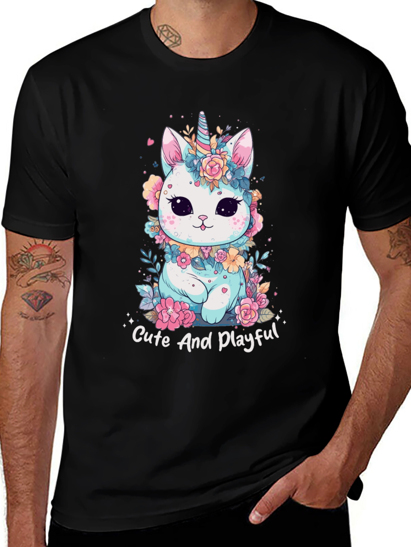 Variant 12 of Cute Unicorn Cat T-Shirt - Playful Design