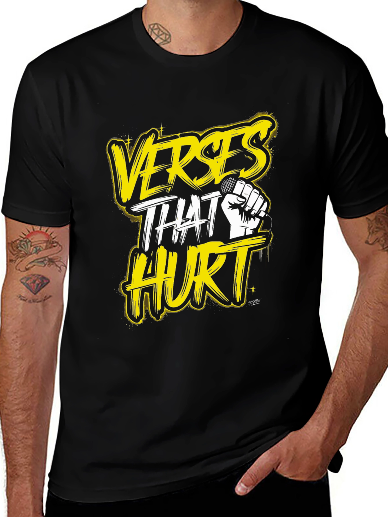 Variant 4 of Verses That Hurt Black Graphic Tee