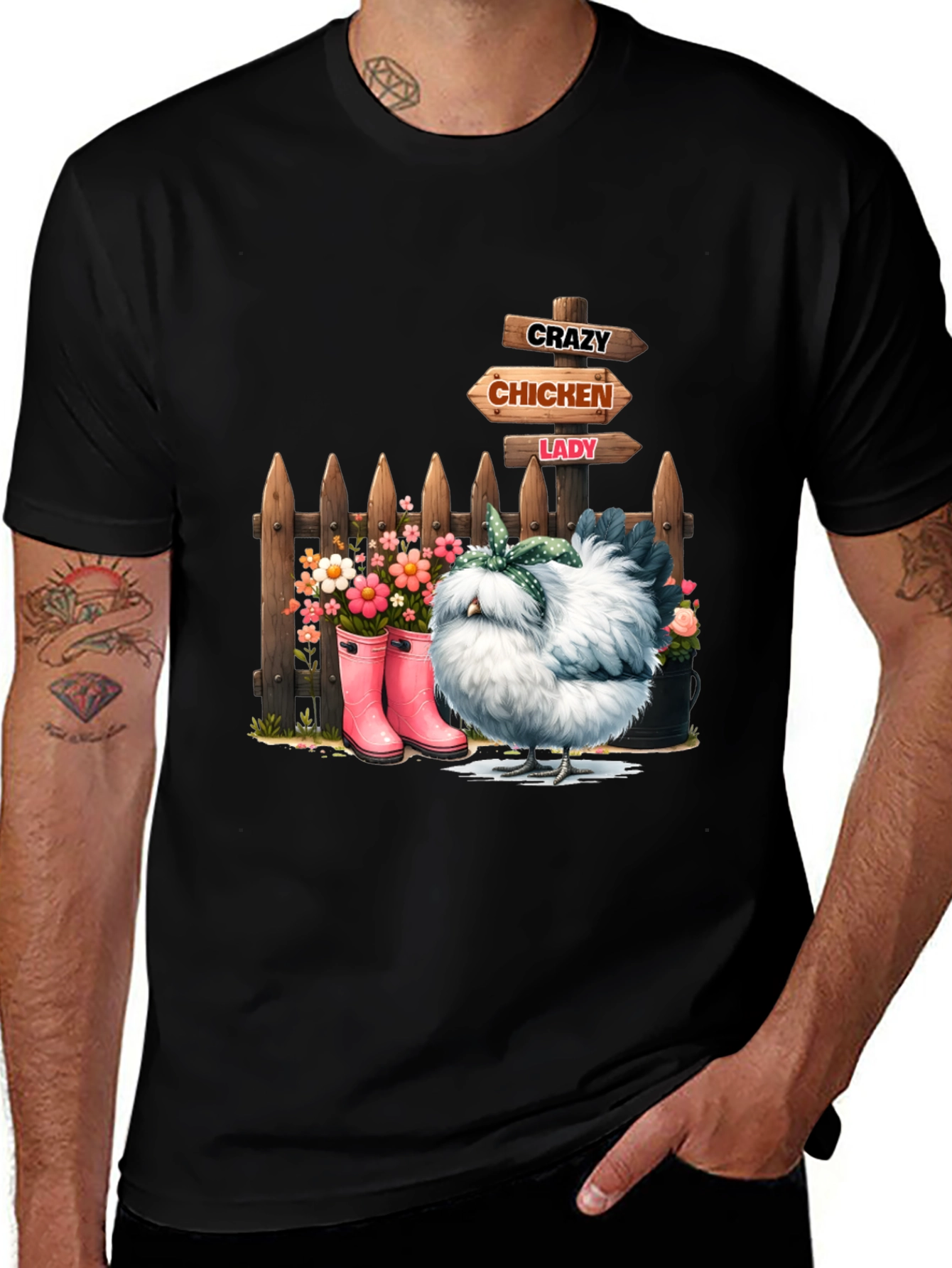 Variant 27 of Crazy Chicken Lady T-Shirt