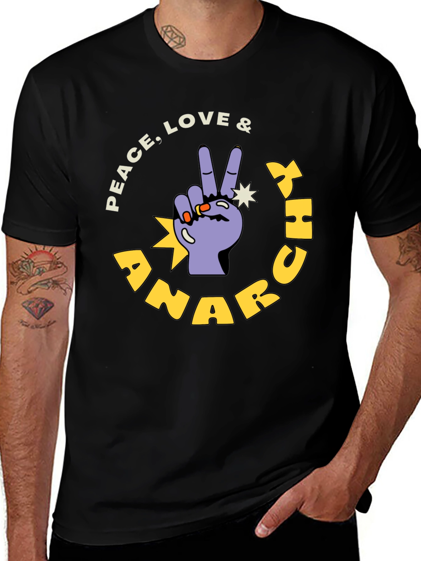 Variant 10 of Peace, Love & Anarchy Graphic T-Shirt