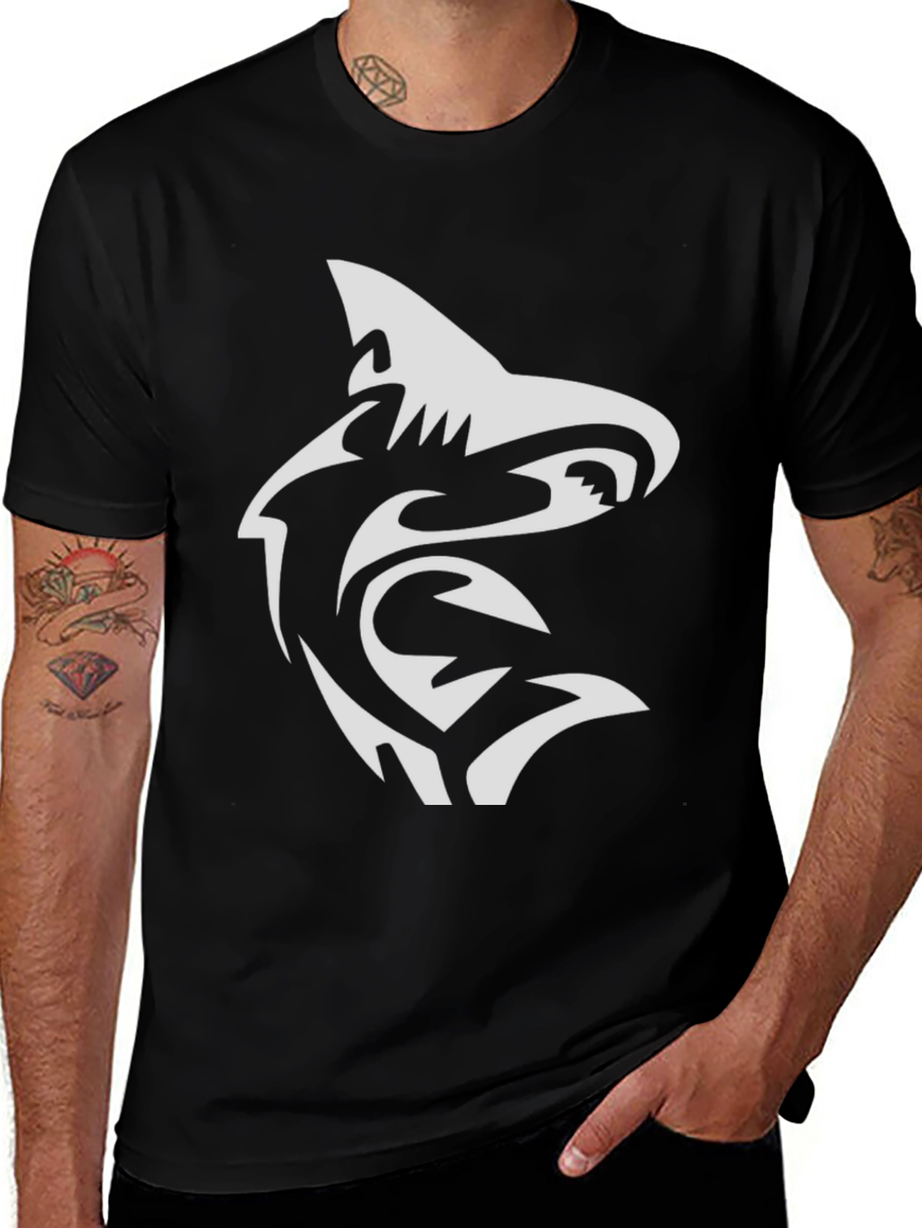Variant 17 of Black Shark Graphic Tee - Stylish Men's T-Shirt