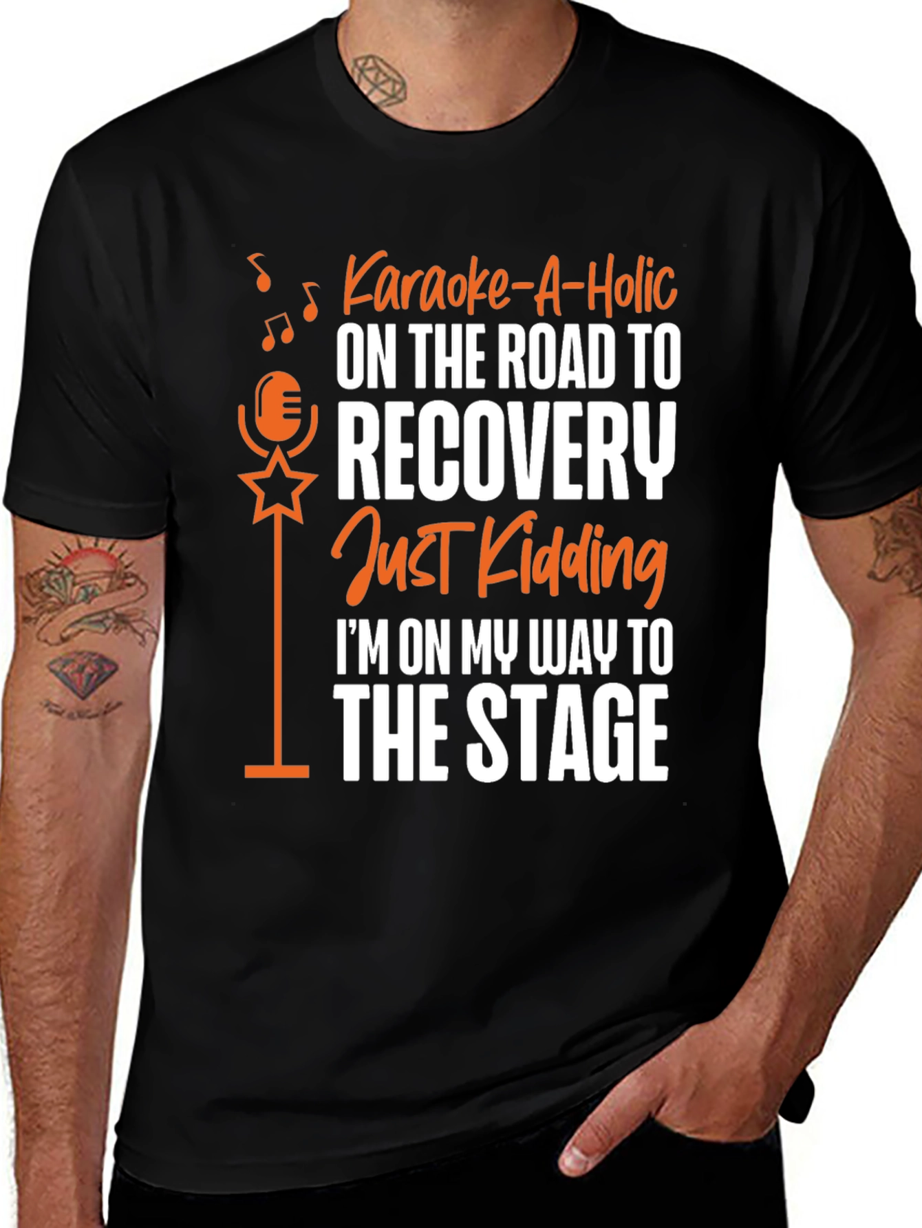 Variant 19 of Karaoke-A-Holic T-Shirt - On the Road to The Stage