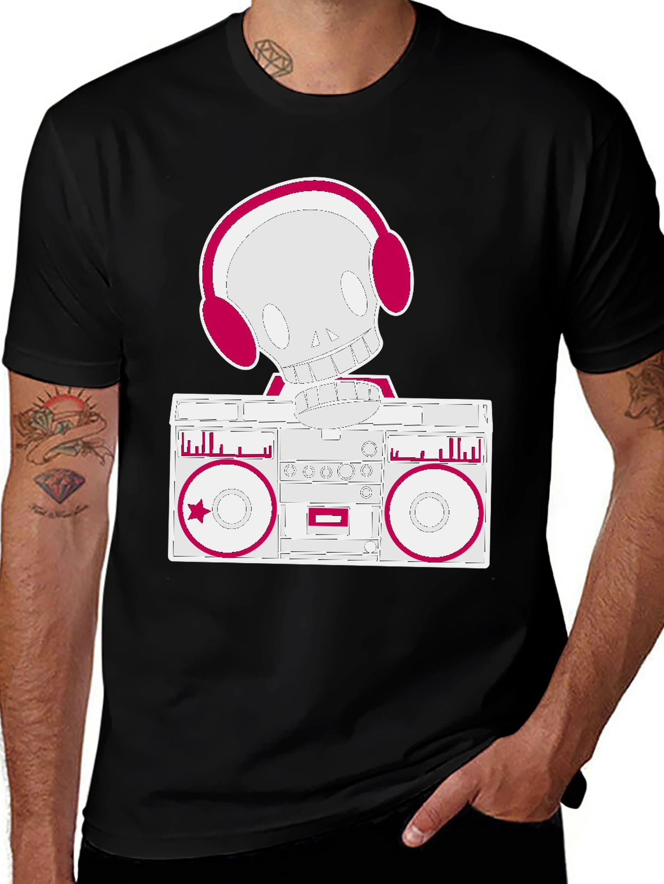 Variant 28 of Skull Boombox Graphic Tee