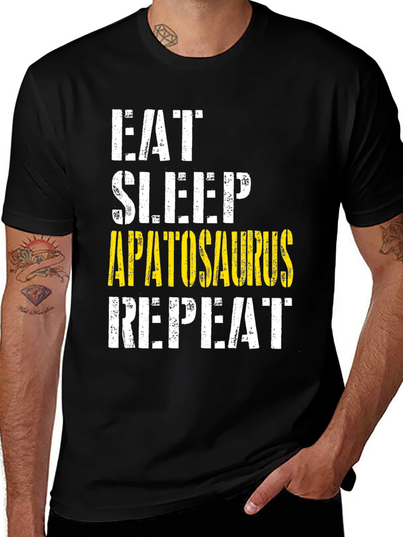 Variant 30 of Eat Sleep Apatosaurus Repeat Graphic Tee