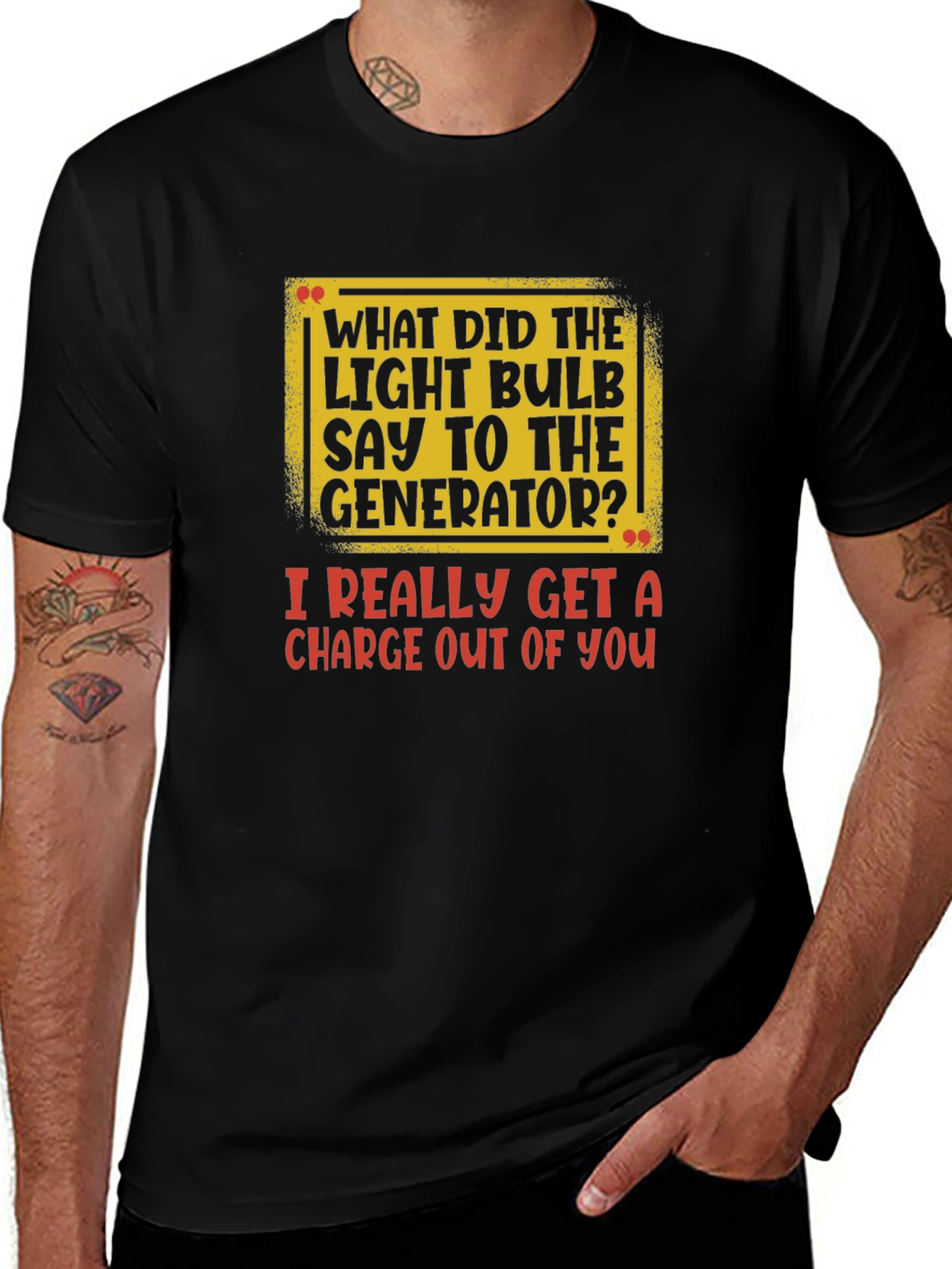 Variant 8 of Funny Light Bulb Generator Humor Graphic T-Shirt