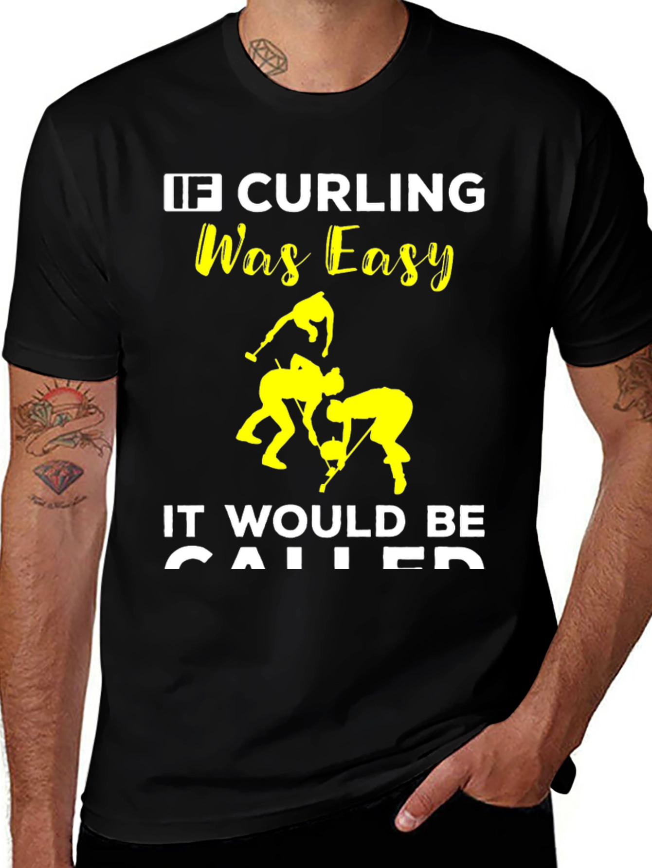 Variant 8 of Funny Curling T-Shirt - "If Curling Was Easy..."
