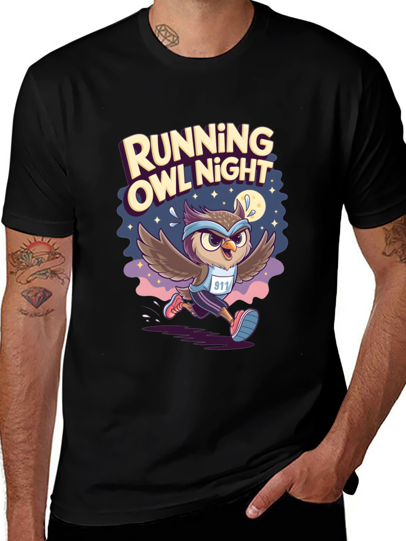 Variant 14 of Running Owl Night T-Shirt