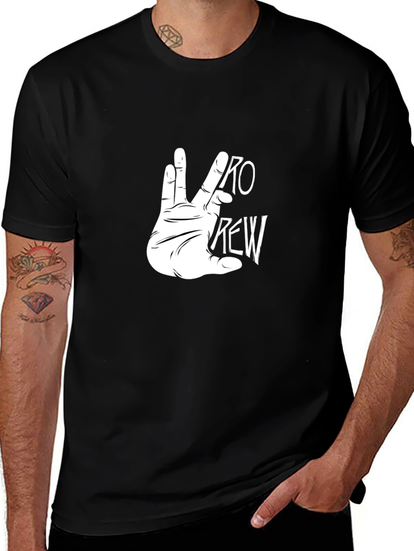 Variant 25 of Pro Crew Hand Sign Black T-Shirt