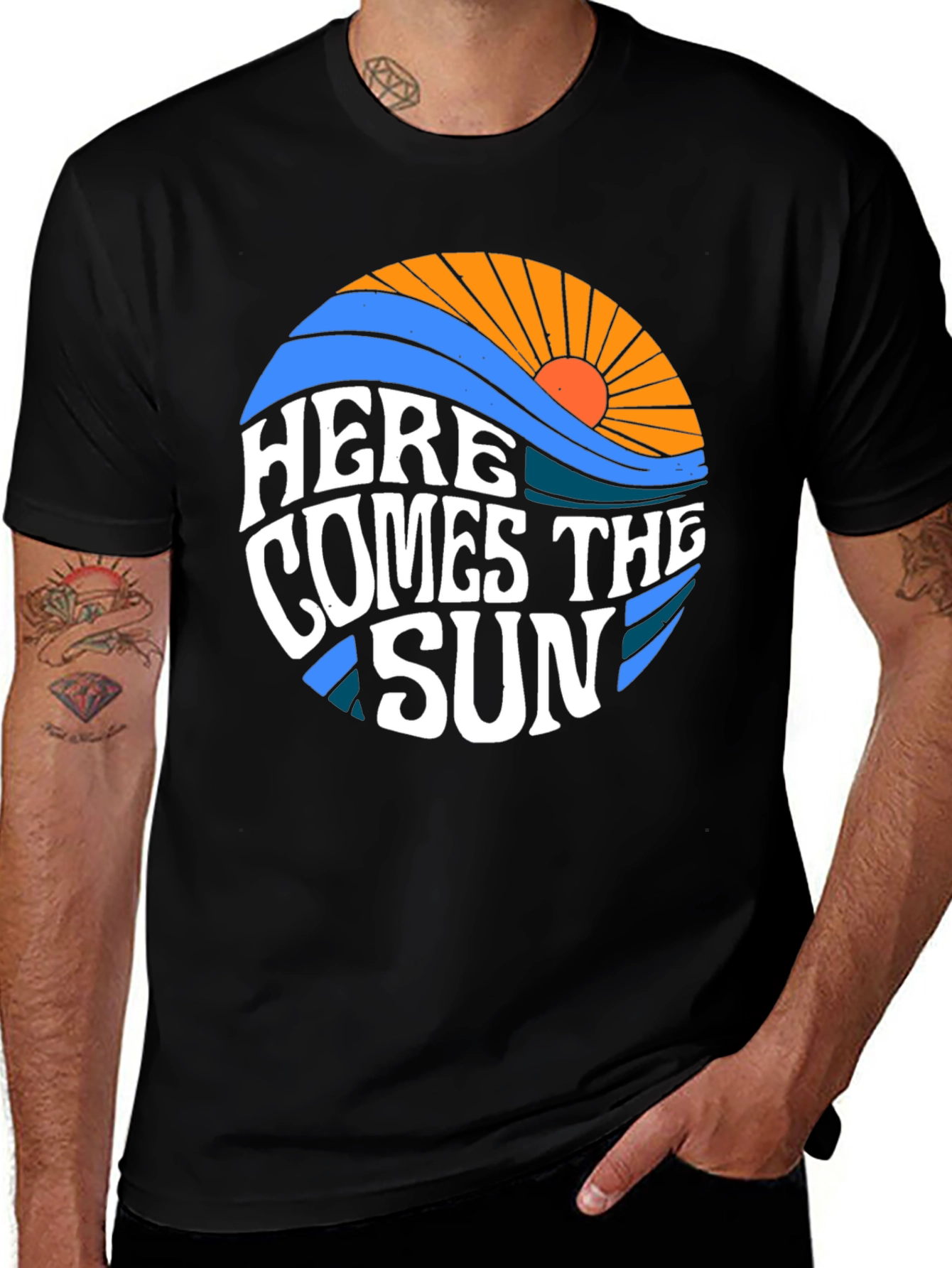 Variant 18 of Here Comes The Sun Graphic Tee - Retro Vibe T-Shirt