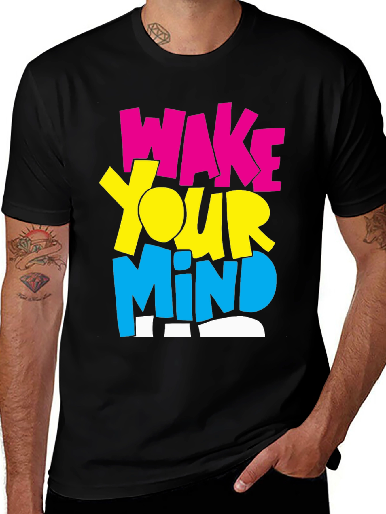 Variant 24 of Wake Your Mind Graphic Tee - Black