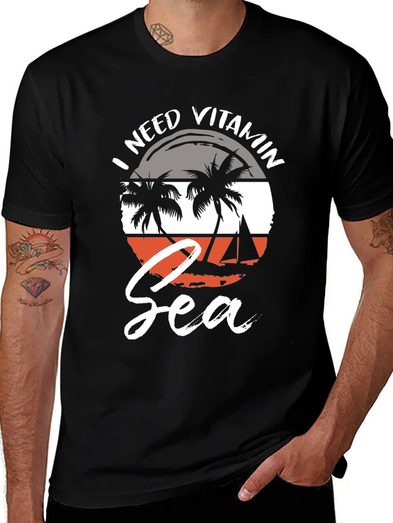 Variant 14 of Vitamin Sea Graphic T-Shirt - Beach Lover Tee