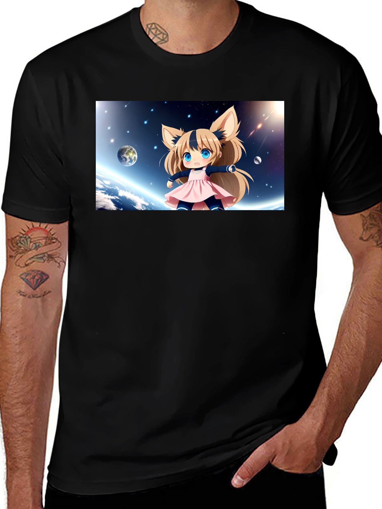 Anime Girl Space T-Shirt