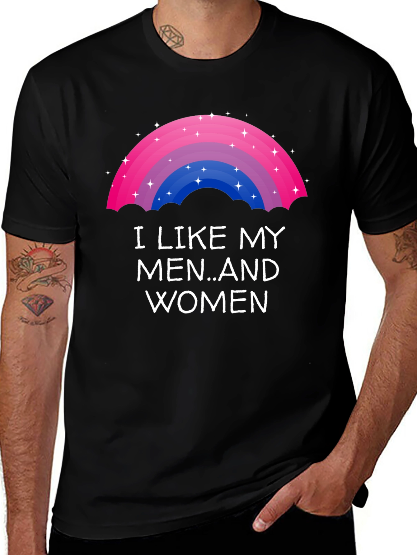 Variant 7 of Bisexual Pride T-Shirt - I Like My Men and Women