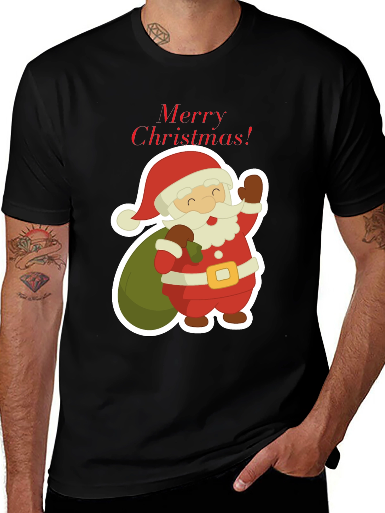 Festive Santa Claus Merry Christmas T-Shirt