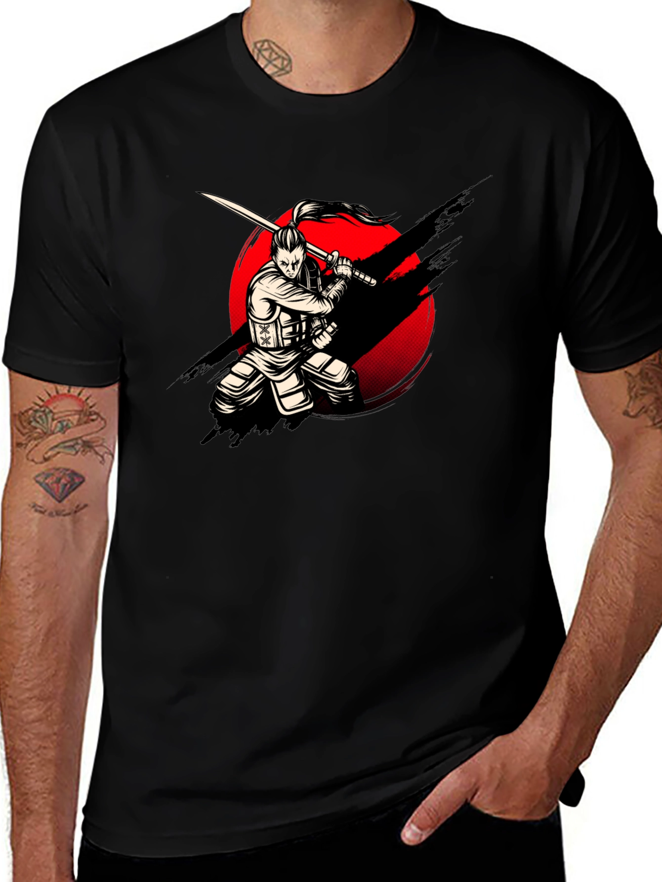 Variant 20 of Samurai Warrior Graphic Print T-Shirt