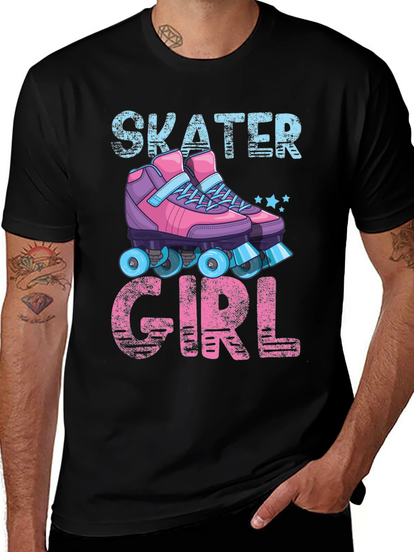 Variant 6 of Skater Girl Graphic Tee - Retro Roller Skate T-Shirt