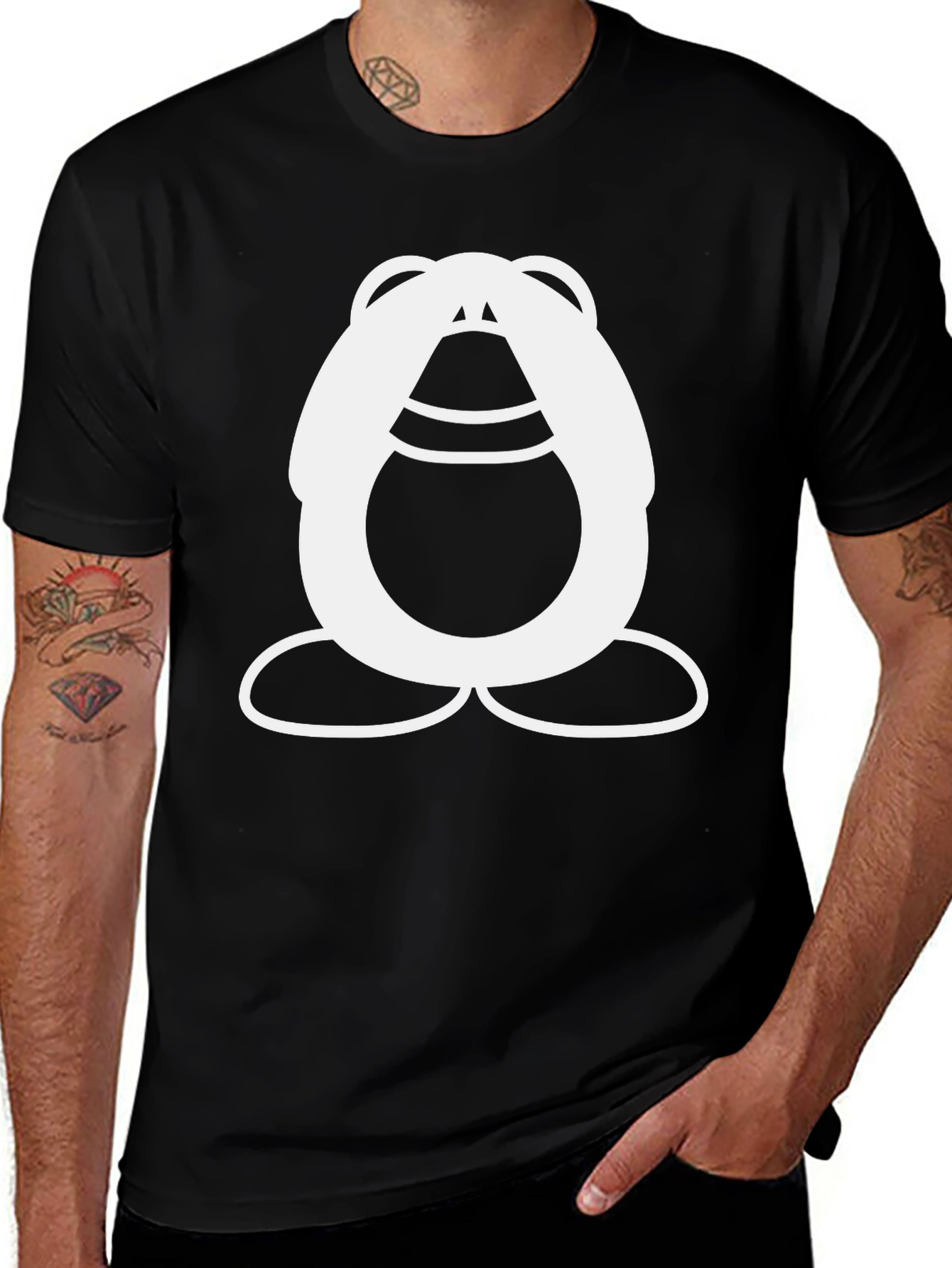 Variant 3 of Funky Cartoon Character Black T-Shirt