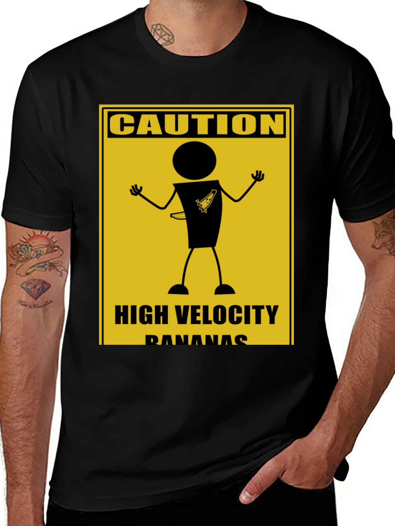 Variant 25 of Caution High Velocity Bananas Graphic T-Shirt