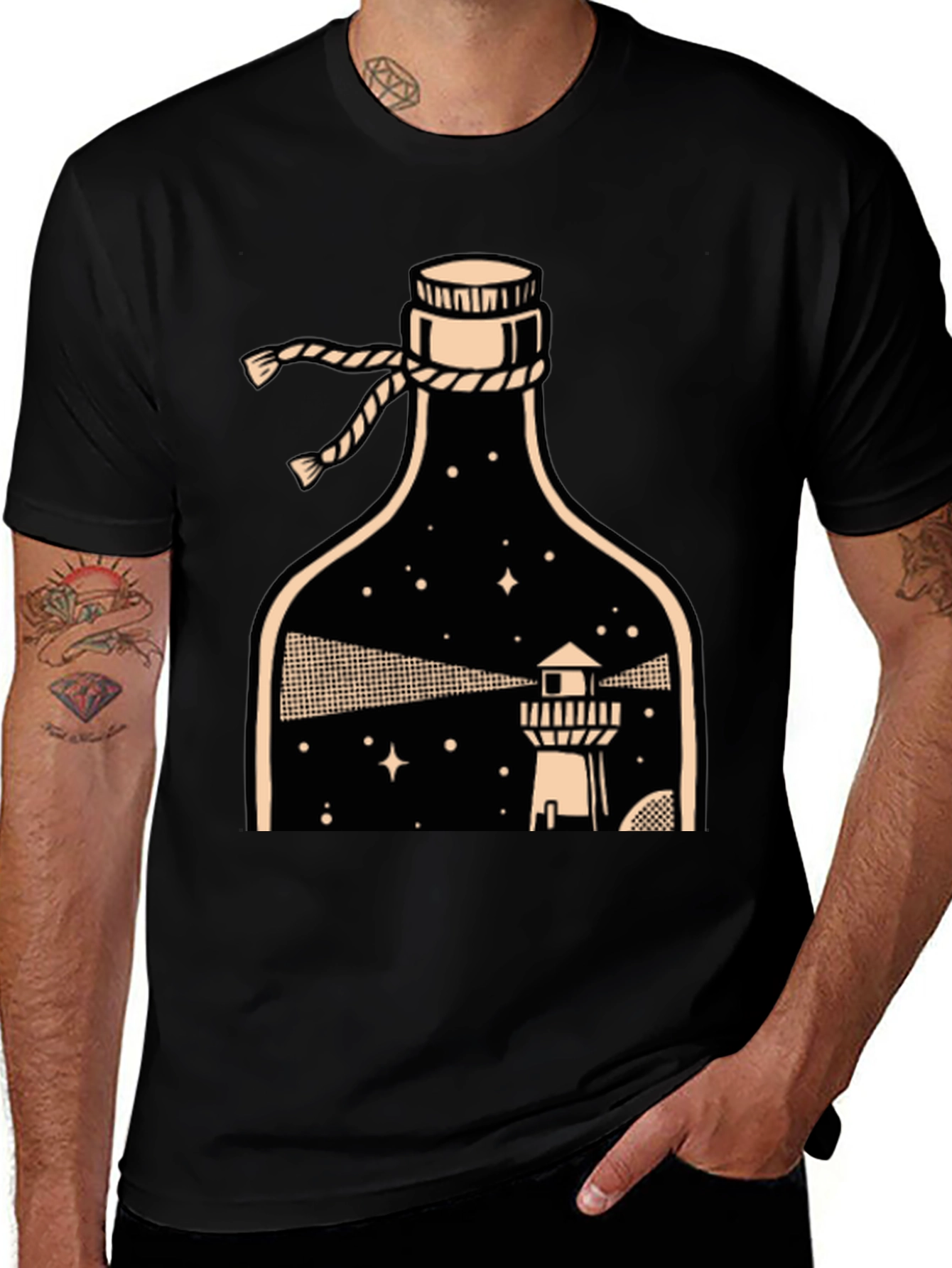 Variant 3 of Lighthouse in a Bottle Graphic Tee