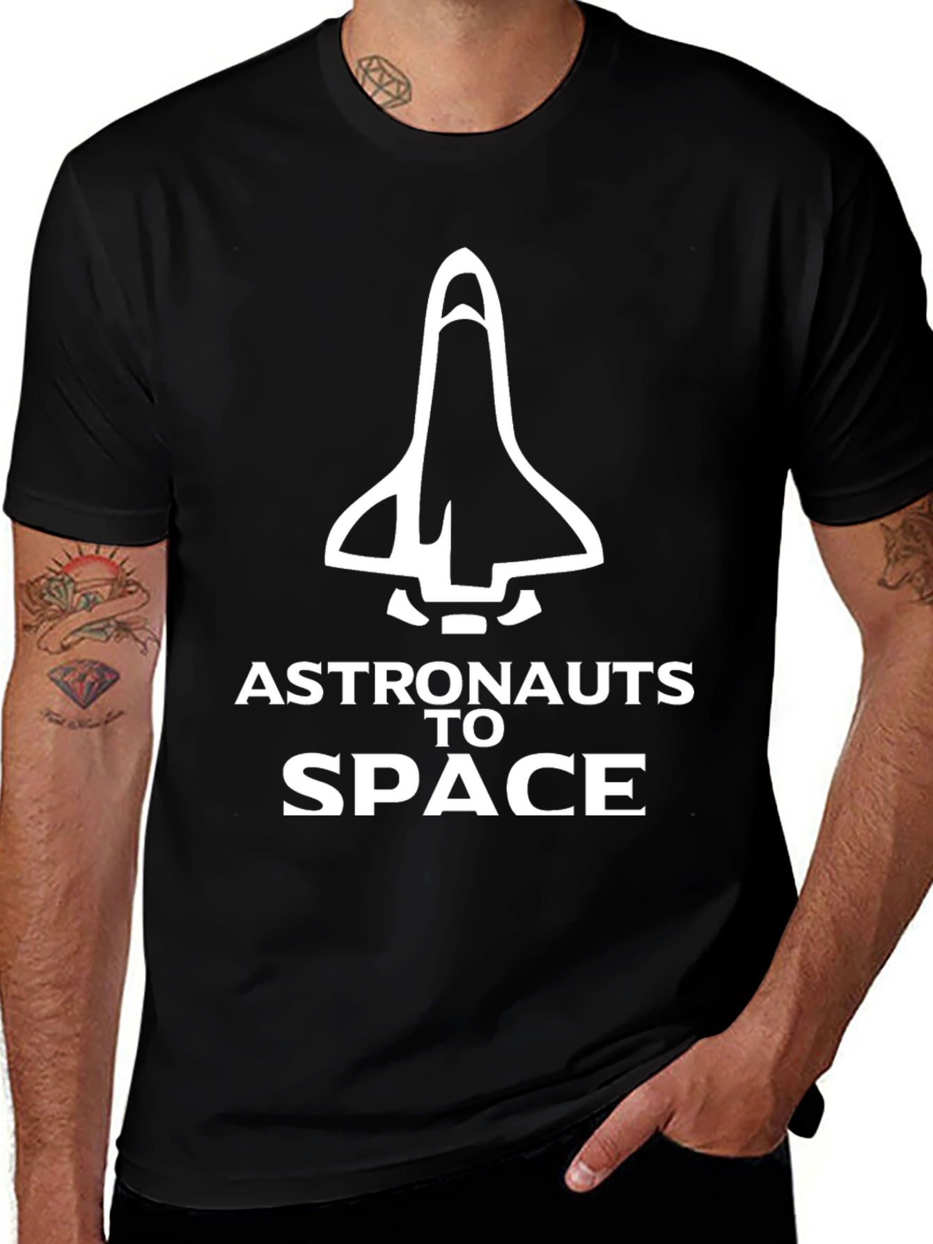 Astronauts to Space Black T-Shirt