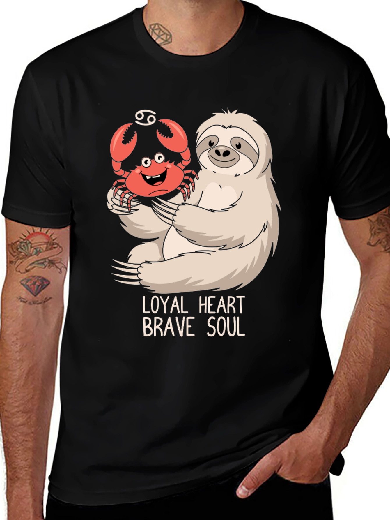 Loyal Heart Brave Soul Sloth & Crab T-Shirt