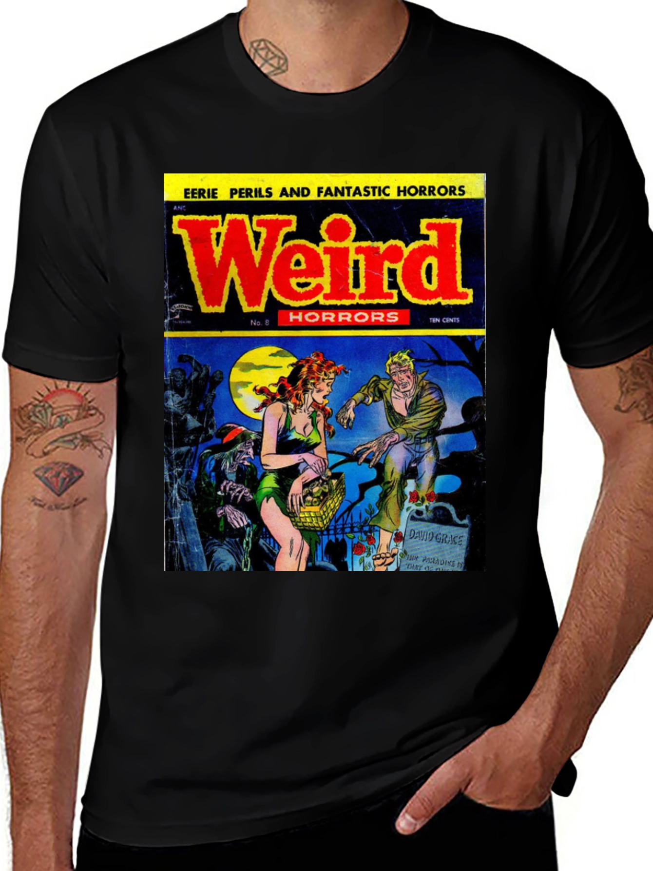 Weird Horrors Comic T-Shirt - Vintage Style