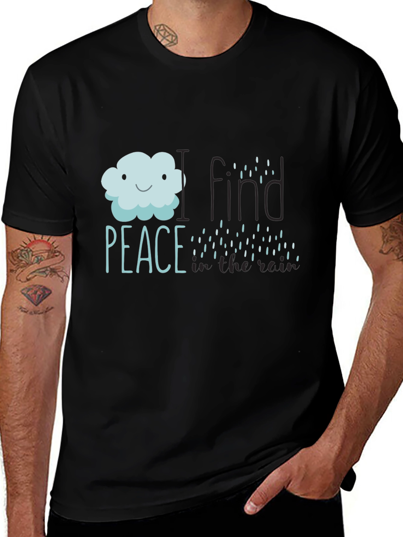 Variant 9 of Find Peace in the Rain Graphic Tee