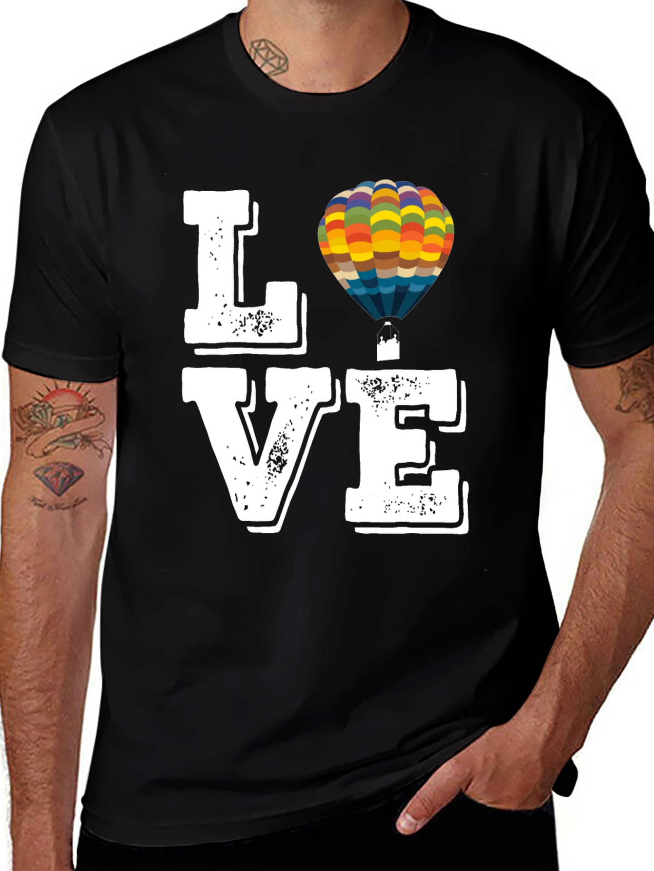 Variant 4 of Love Hot Air Balloon T-Shirt - Fun Graphic Tee