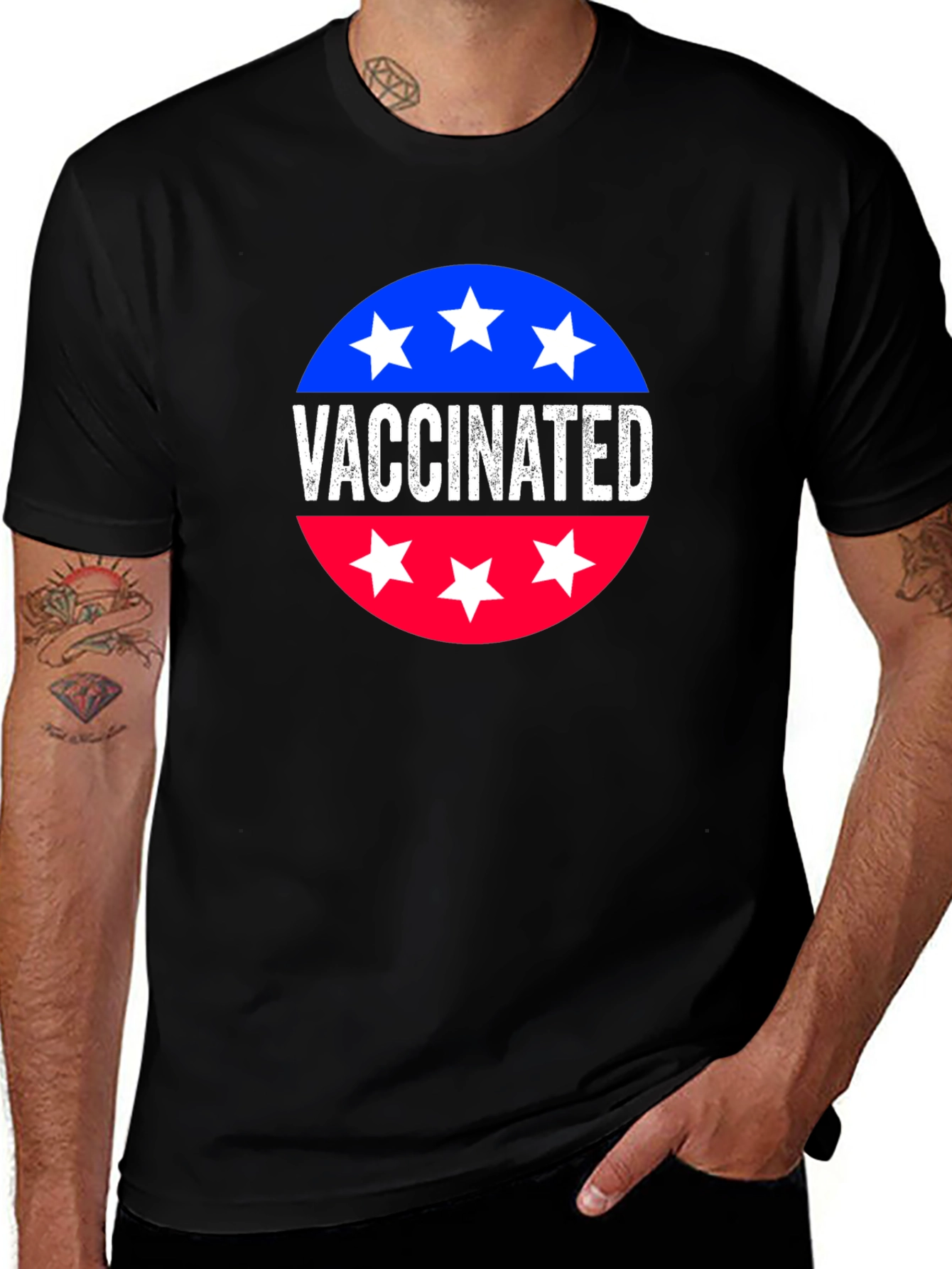 Variant 13 of Vaccinated T-Shirt Patriotic Style