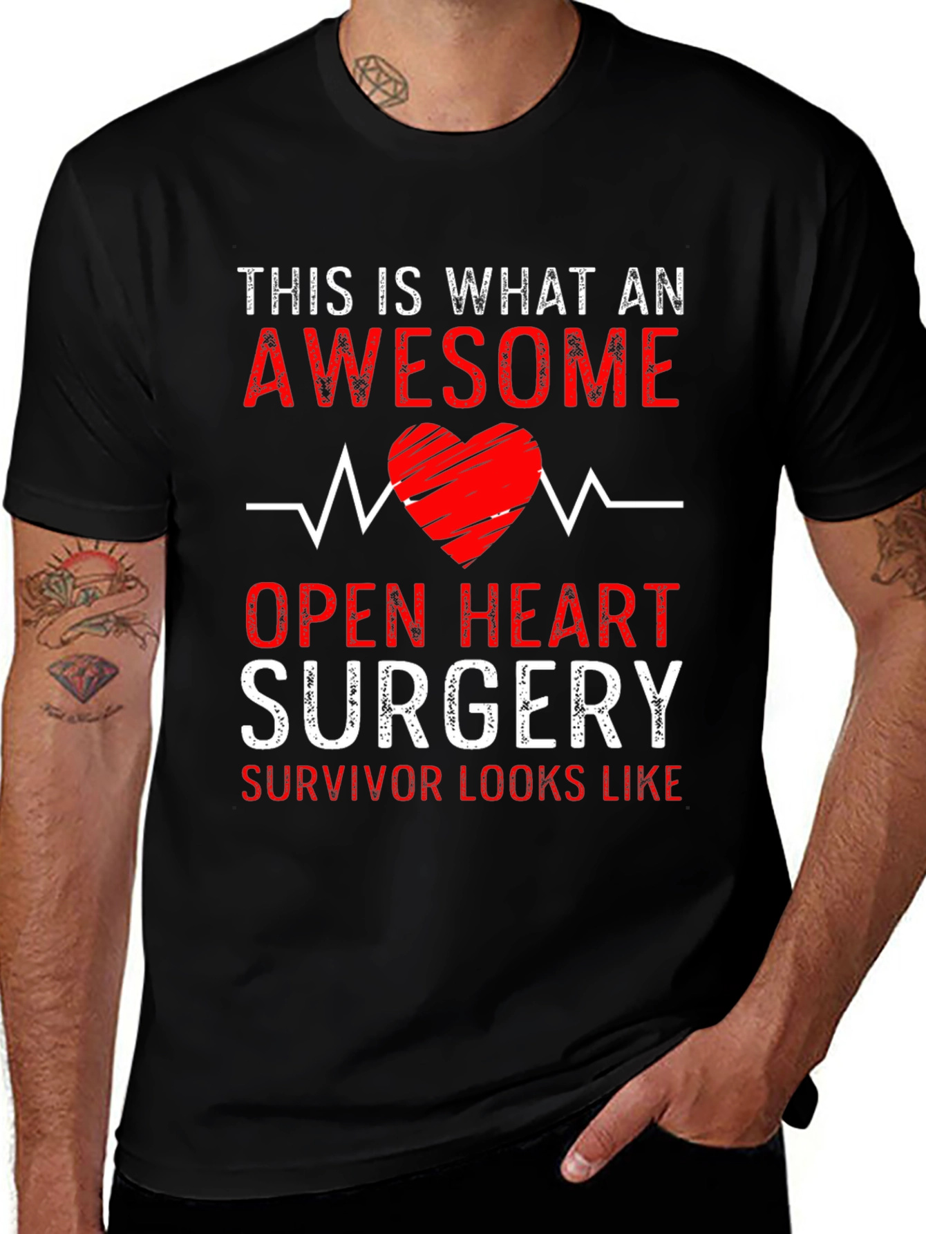 Variant 30 of Awesome Open Heart Surgery Survivor T-Shirt