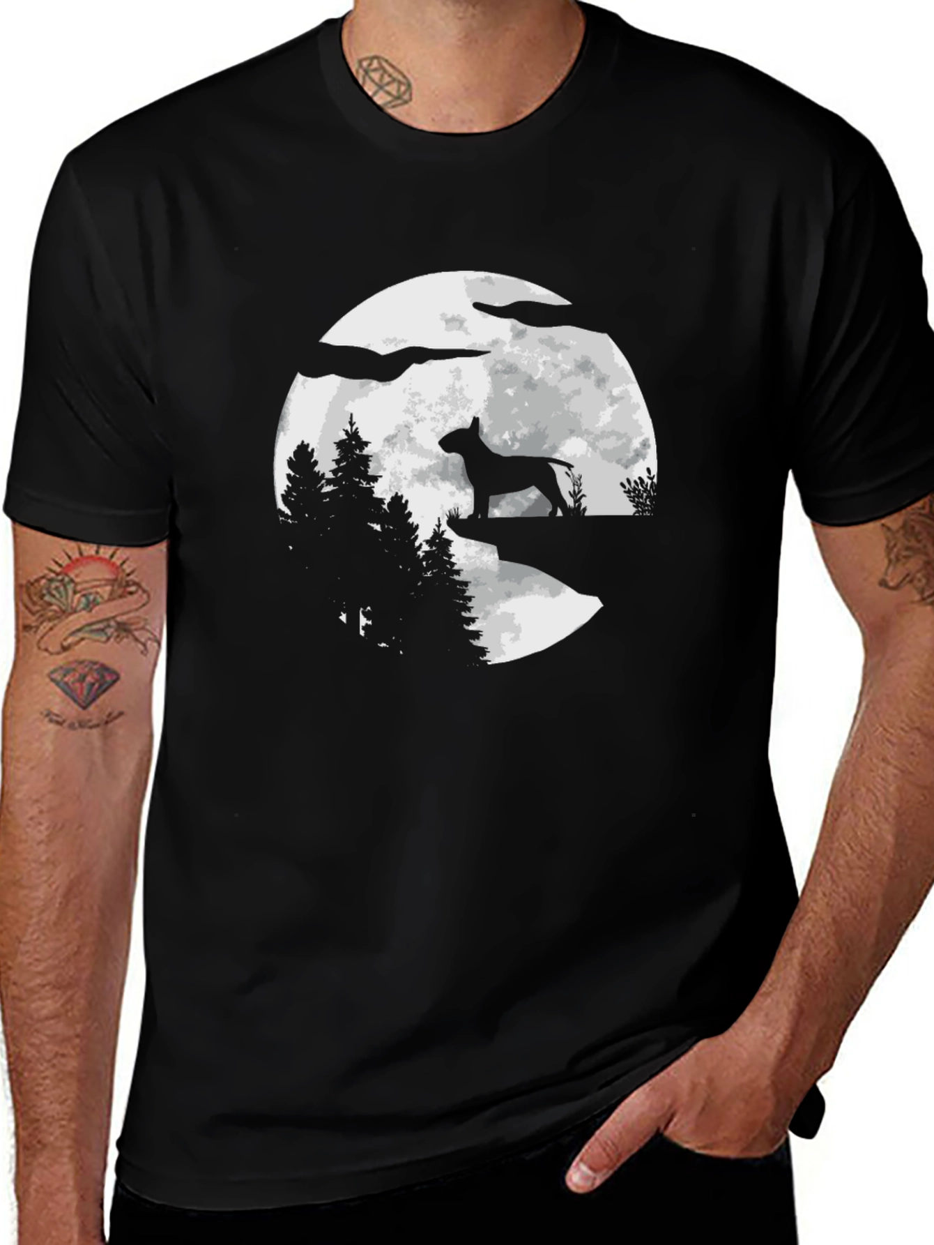 Variant 7 of Bull Terrier Moon T-Shirt - Dog Lover Tee
