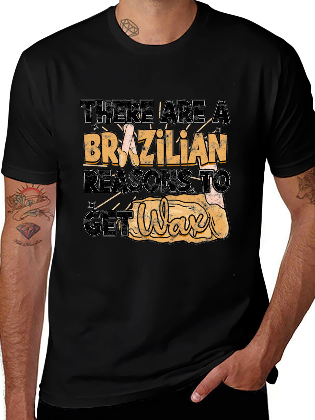 Black Brazilian Wax Reasons T-Shirt main image