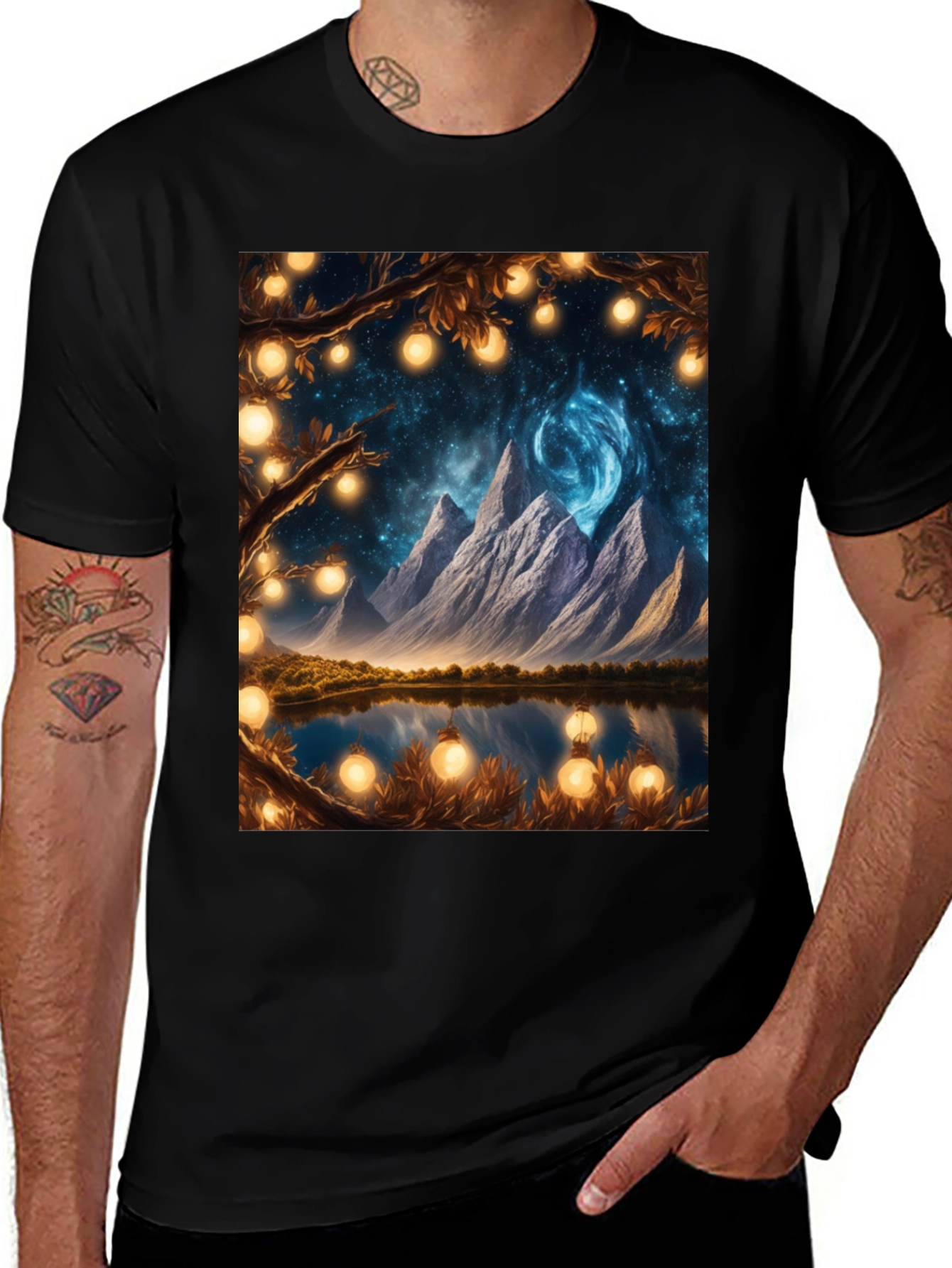 Variant 25 of Fantasy Mountain Lake Graphic Tee