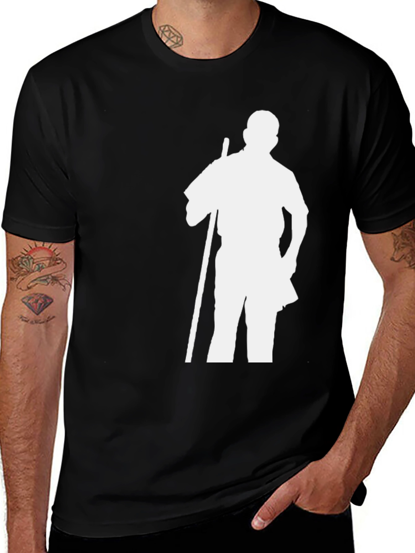 Variant 14 of Silhouette Figure Graphic Black T-Shirt