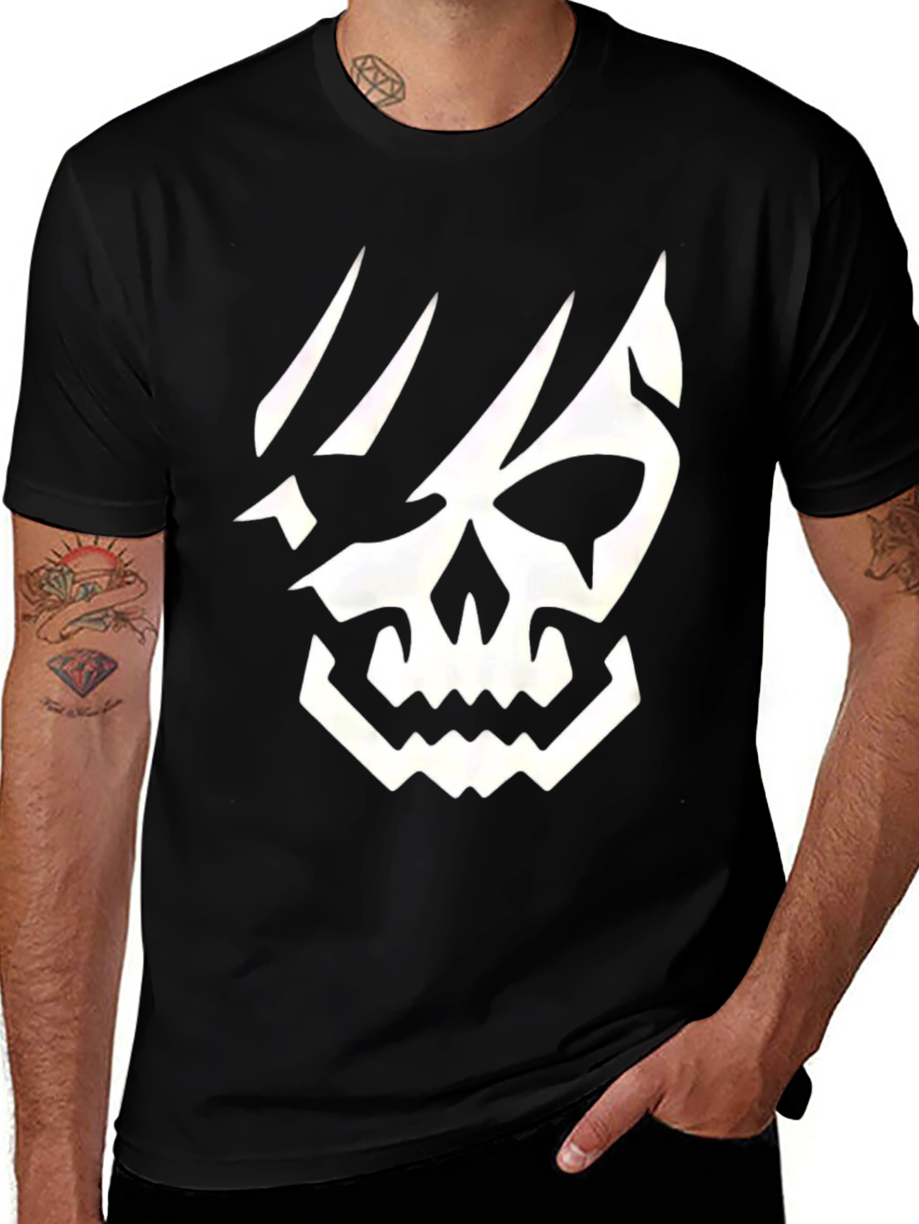 Variant 14 of Skull Graphic Tee - Men's Black T-Shirt