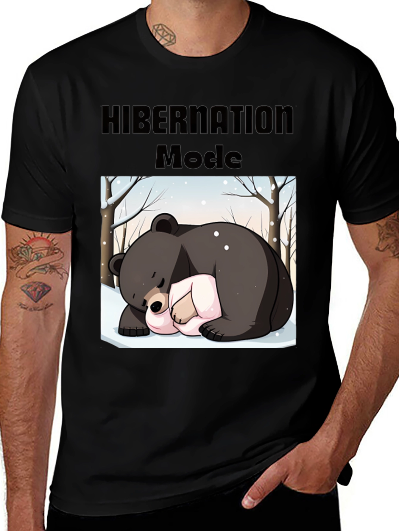 Hibernation Mode Bear Graphic T-Shirt