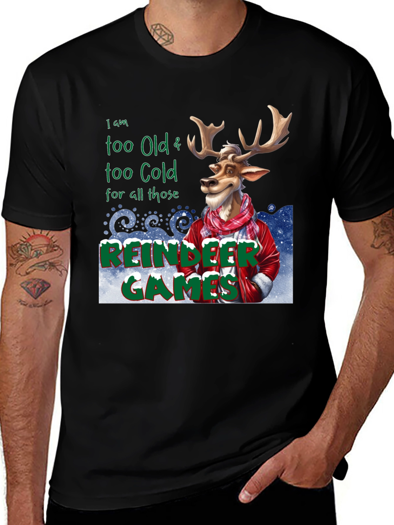 Variant 6 of Funny Reindeer Games Graphic Tee