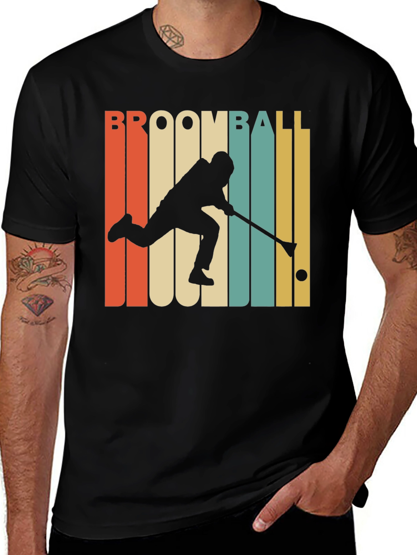 Variant 14 of Retro Broomball Player T-Shirt